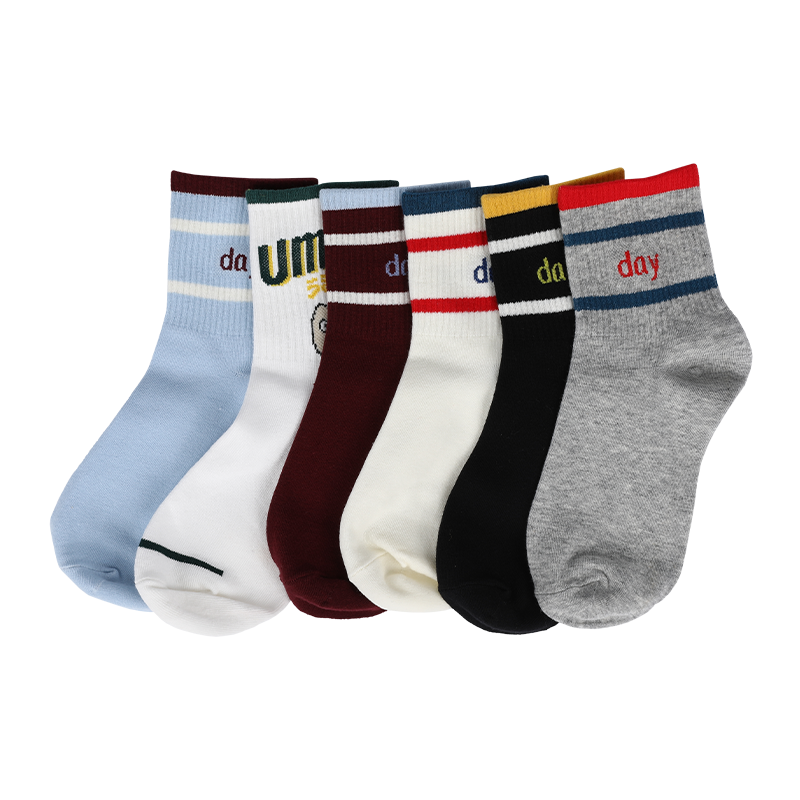 Șosete sport unisex clasice cu dungi și cu litere