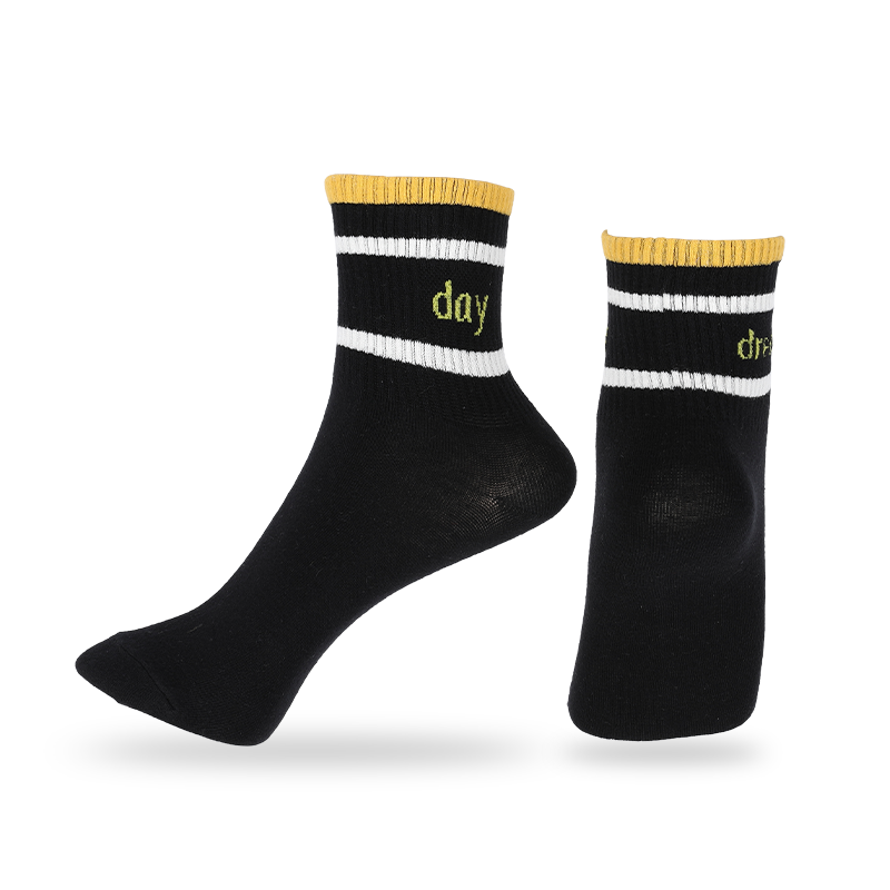 Șosete sport unisex clasice cu dungi și cu litere