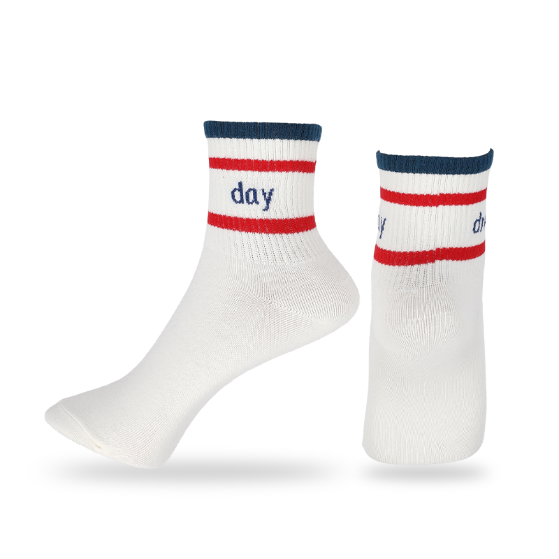 Șosete sport unisex clasice cu dungi și cu litere