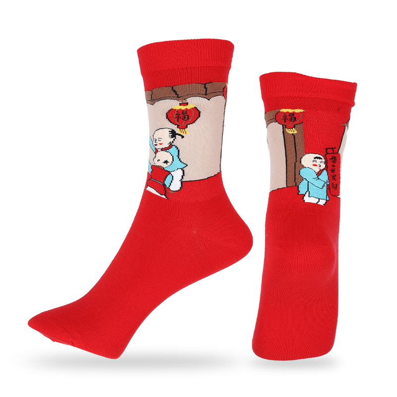 Sosete de rochie în stilul Anului Nou Chinezesc pentru doamne en-gros sau personalizate cu modele