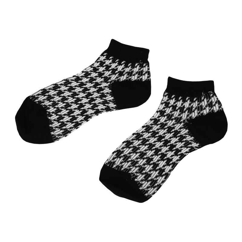 Șosete de damă, clasice, moi, cu dublu cilindru, din jacquard, pentru glezne