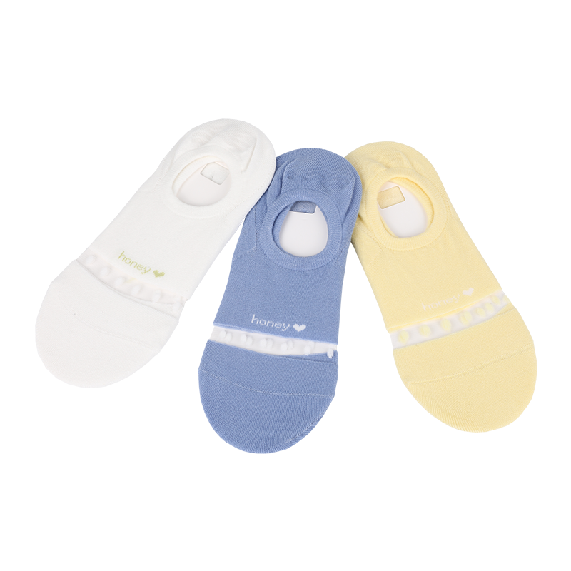 Șosete din bumbac pieptănat 200N, cu dungi transparente, invizibile, cu silicon anti-alunecare