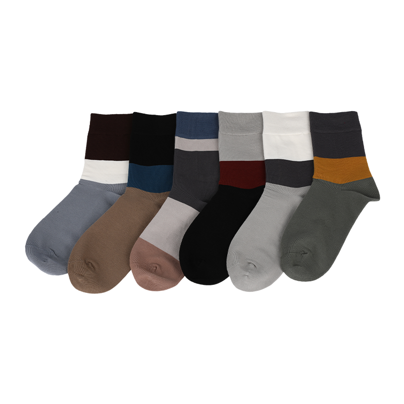 Șosete casual, de rochie sau personalizate, din bumbac pieptănat OEKO-Tex de înaltă calitate, fire de bumbac natural anti-pilling, șosete clasice de rochie cu dungi largi, șosete de mers zilnic