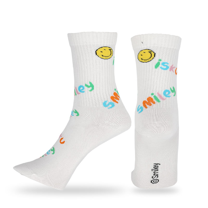 Șosete personalizate de echipaj casual pentru bărbați, cu modele și litere cu fețe emoji zâmbitoare, care sunt realizate din bumbac de înaltă calitate, astfel încât șosetele sunt moi, confortabile, durabile, respirabile și calde.